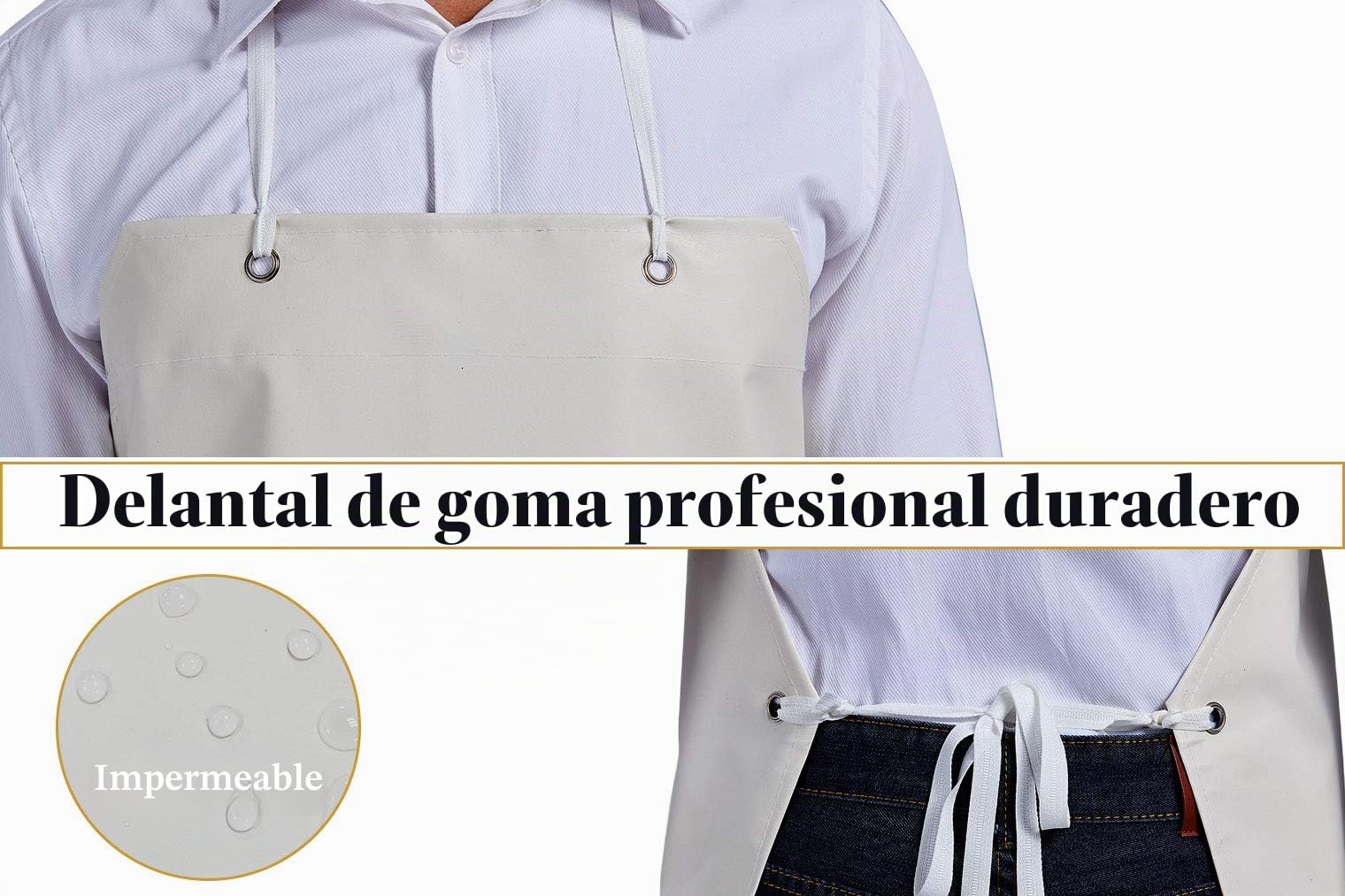 Nanxson Delantal de Trabajo Resistente al Agua de Goma Gruesa multifunción para Hombres CF3024