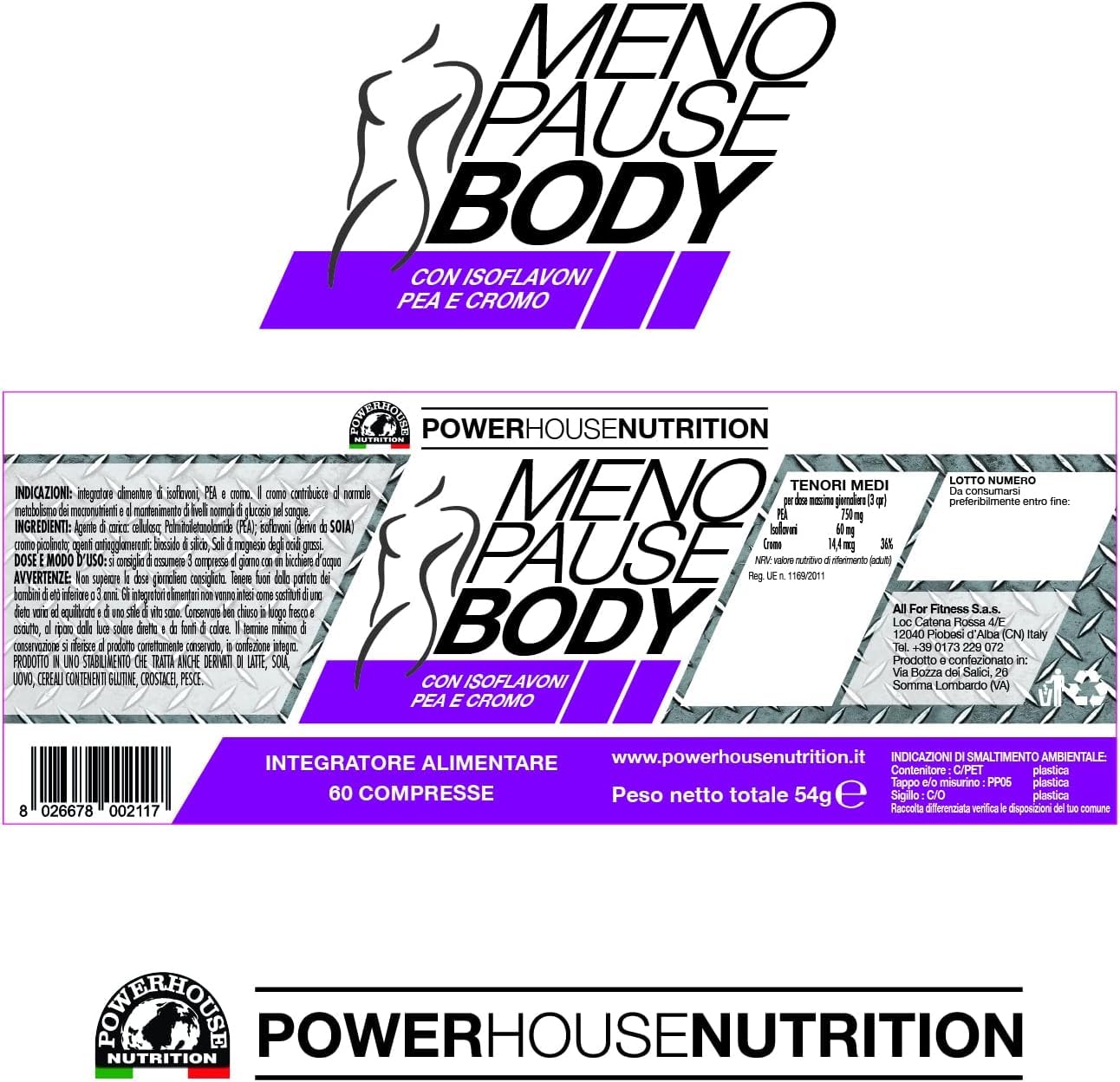 Menopause Line Combo Powerhouse Nutrition – Box 3 Integratori per Donna (Menopause Mind + Menopause Body + Dreno 1000) – Supporto Nutrizionale e Benessere Quotidiano – Made in Italy