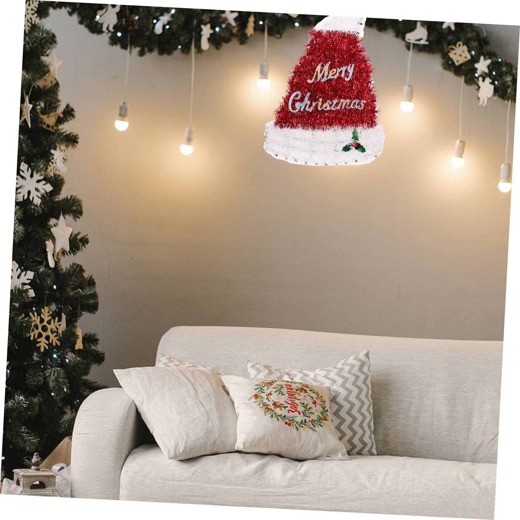 PRETYZOOM 4 Set Di Ornamenti Natalizi Da Appendere Cappello Di Babbo Natale Decorazioni Per Lalbero Di Natale Decorazioni Per La Casa Decorazioni Natalizie 2 Pezzi * 4