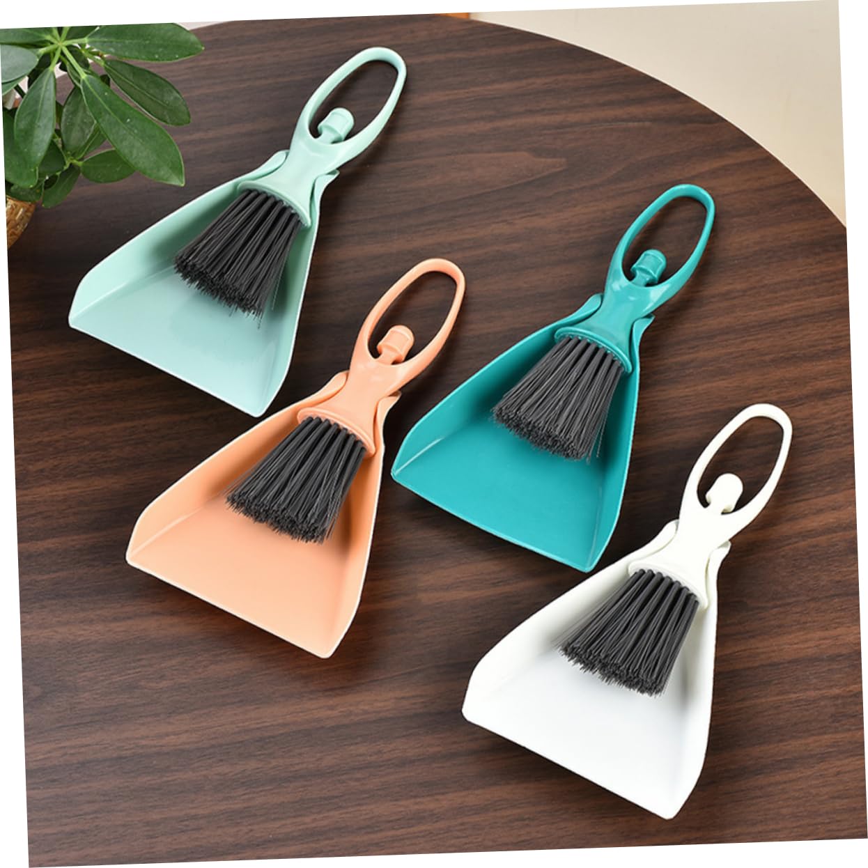 Cabilock 4Sets Mini Broom and Dustpan Cleaning Small Dustpan Brush for Home Office and Desktop Cleaning for Debris Dust and Hair Removal Tight Spaces