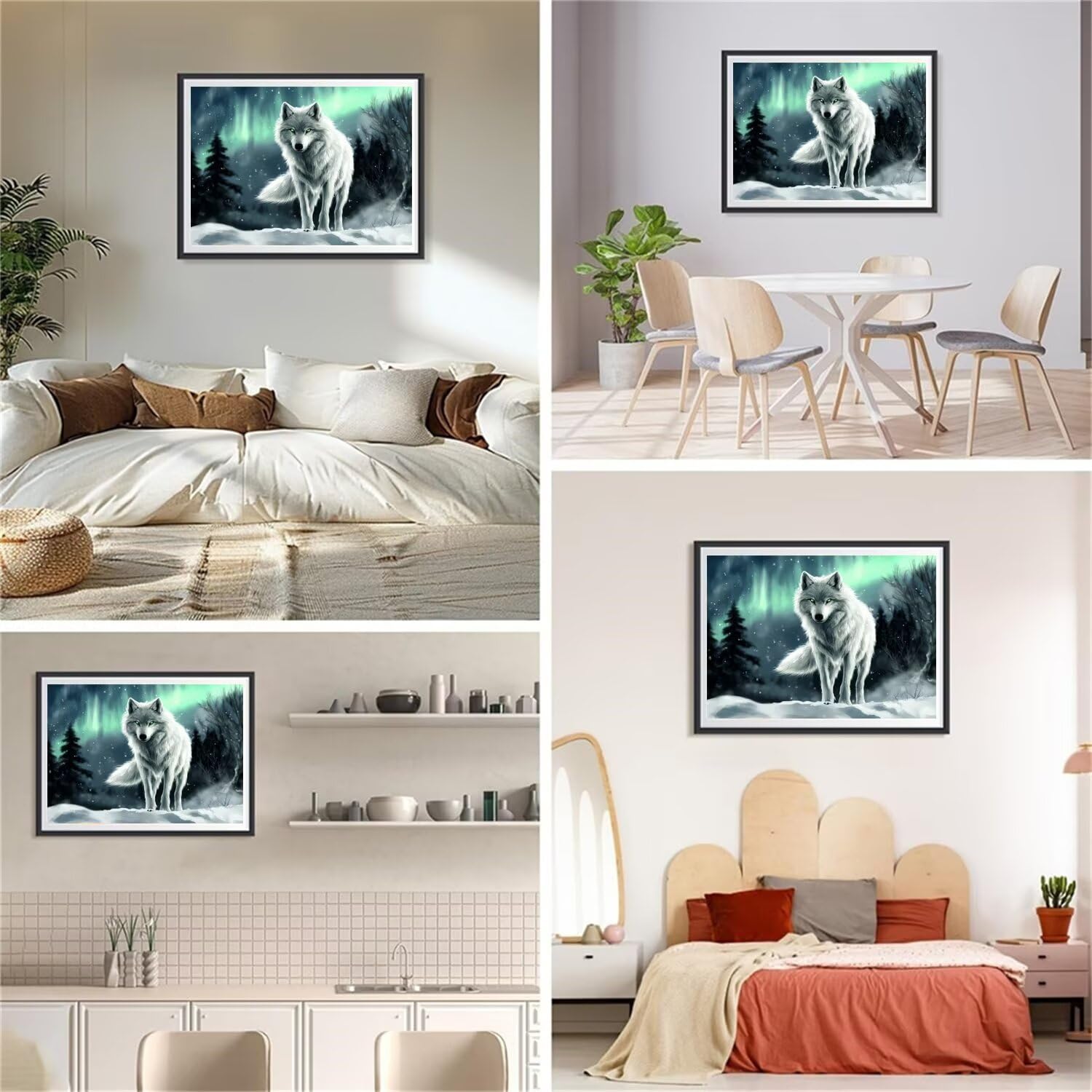 5D Zimowy diamentowy obraz wilk diamentowy obraz dla dorosłych 70 x 90 cm diament malarstwo sztuka dla początkujących, DIY diamentowy zestaw do haftu krzyżykowego do dekoracji ścian domu, prezent dla