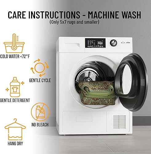 Miniatura 5 de Ottomanson Ottohome Collection - Alfombra antideslizante de goma con diseño oriental, 2 x 7 pies, 1 pies 10 pulgadas x 7 pies, color verde espuma de