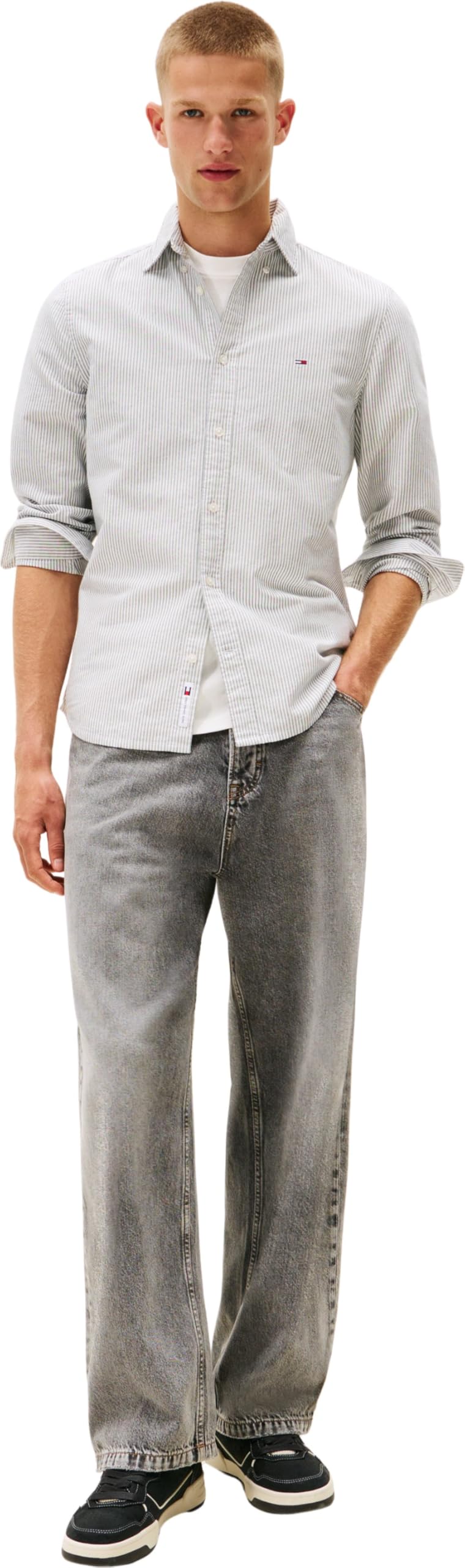 Tommy Jeans Men’s Slim Fit Stripe Oxford Shirt