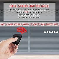 Vista 5 de Kingdder 1 unidad de control remoto para puerta de garaje compatible con multicódigo lineal 300 mhz 10 interruptor de inmersión 3089 3060 3070