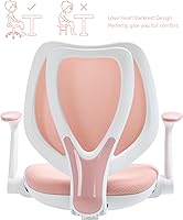 Vista 3 de Linda silla de escritorio para niños, sillas giratorias para oficina de lectura y estudio de computadora, para niños, niñas y adolescentes