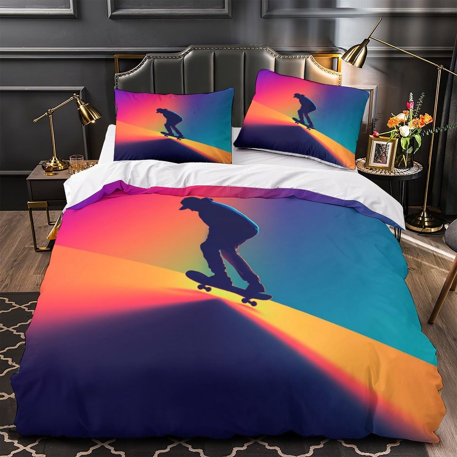 Parure de lit skateur en 3D super douce : cadeau idéal pour ados
