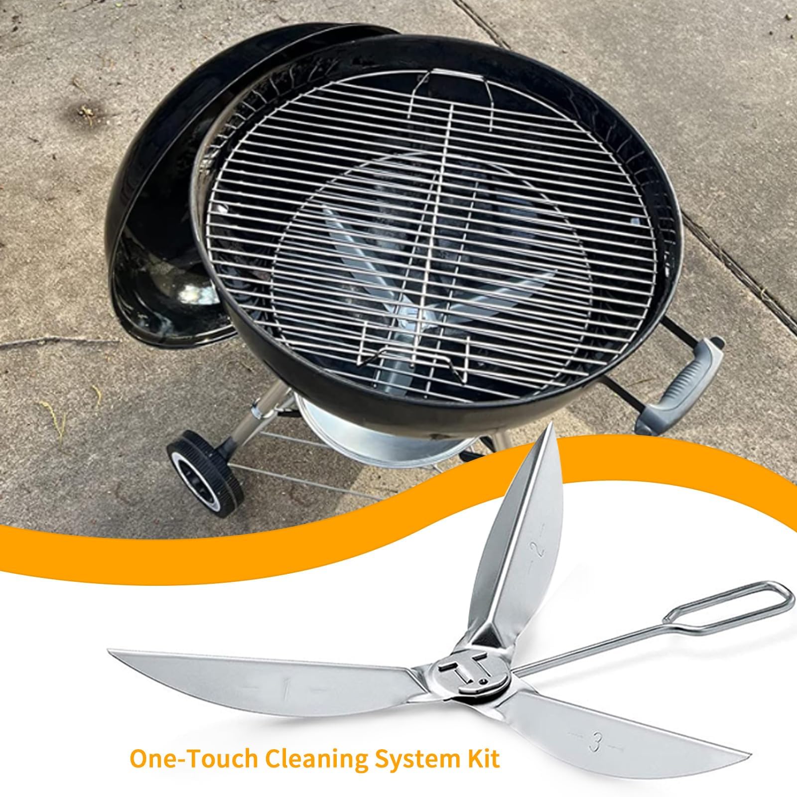 Weber Carbonella BOWAEPO Set Di 2 Sistemi Di Pulizia One Touch 18-1/2 Pollici Bbq Weber - Foto 12