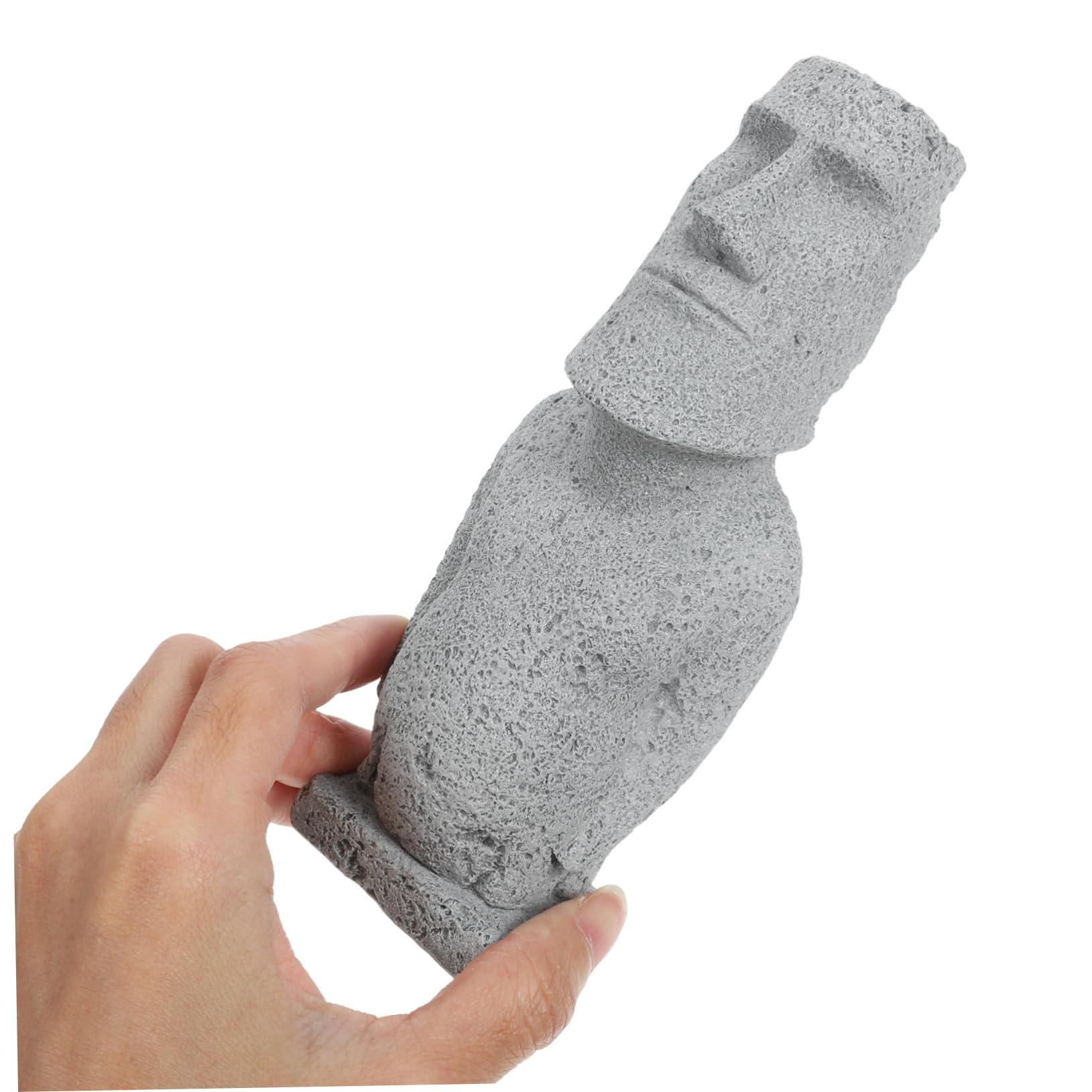 ABOOFAN 3 Pièces Moai Statue Jardin Moai Aquarium Pierre Sculpture Fish Tank Moai Fish Tank Paysage Fish Tank Décoration Fish Tank Ornement Aquarium Décor Aquarium Moai Figure Grès Gris