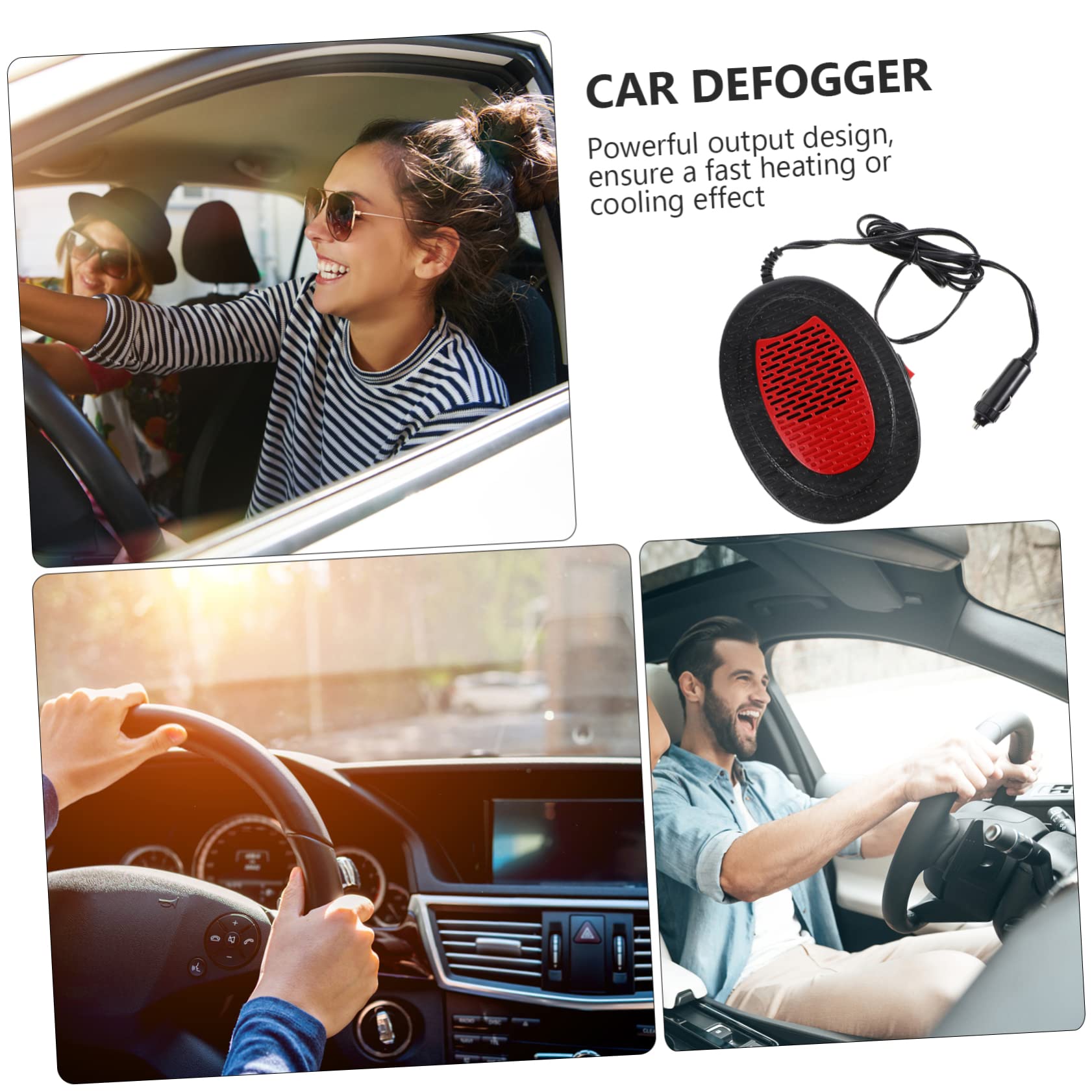 OUNONA calentador coche calefacción portátil para coche descongelador parabrisas ventiladores portátiles desempañador parabrisas coche desempañador coche auto AbS rojo