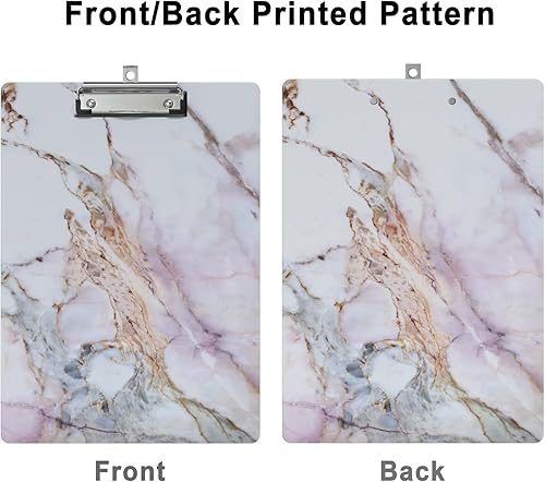 Miniatura 3 de Bonito portapapeles con diseño de madera A4 decorativo tamaño carta para oficina, tamaño estándar 9 x 12.5 pulgadas con clip de metal de perfil