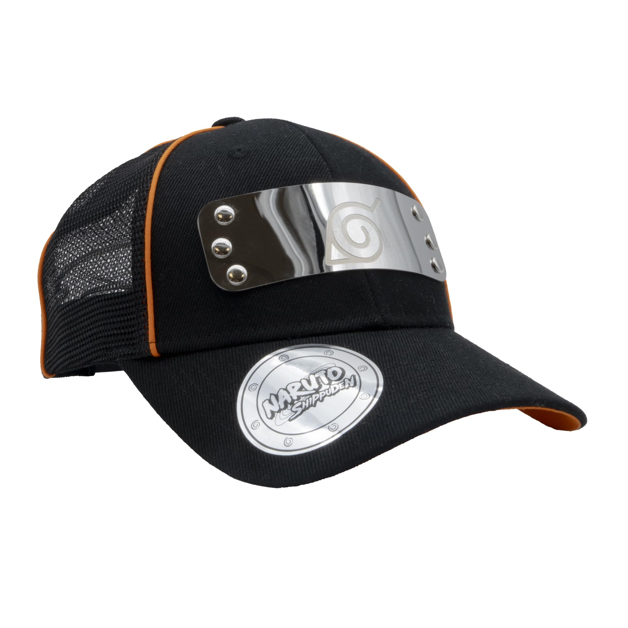 Abystyle Unisex Black, Orange Gb Eye Naruto Konoha Premium Snapback Cap | Baseball Cap | Snapback Cap | Naruto Merchandise | Naruto Gifts Black