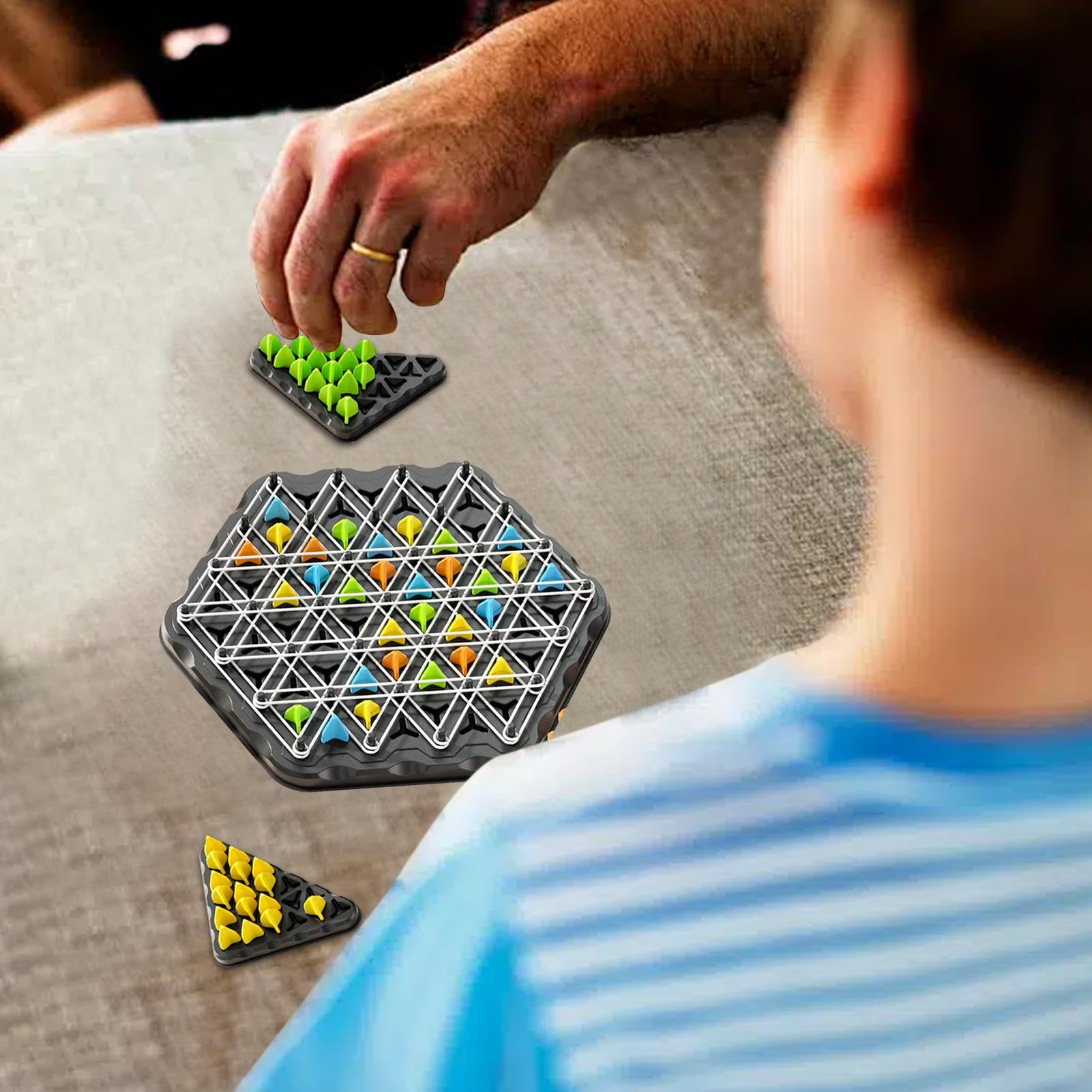 Chain Triangle Chess Game, Exercise Thinking Toys, Triangle Chess Game Puzzle, Interactive Chain Lines Challenge, Family Interactive Exercise Thinking Toy, Problem Solving and Imagination Creativity