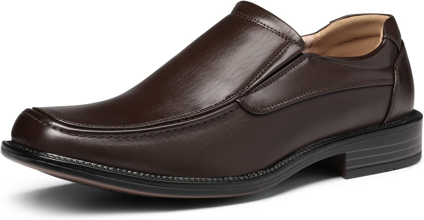Bruno Marc Men's Leather Lined Square Toe Dress Loafers Shoes