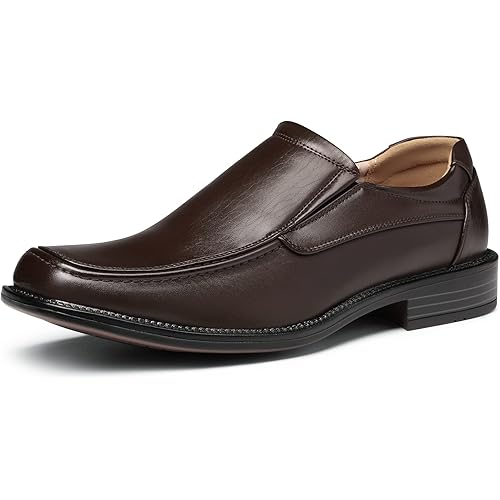 Bruno Marc Men's Goldman-02 Slip on Leather Lined Square Toe Dress Loafers Shoes for Casual Weekend Formal Work