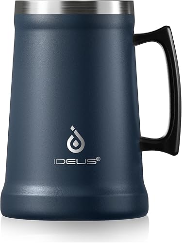 Miniatura 10 de Ideus Vaso de cerveza aislado, 2432 onzas, taza de cerveza de doble pared de acero inoxidable, vaso gigante para cerveza de metal con mango de