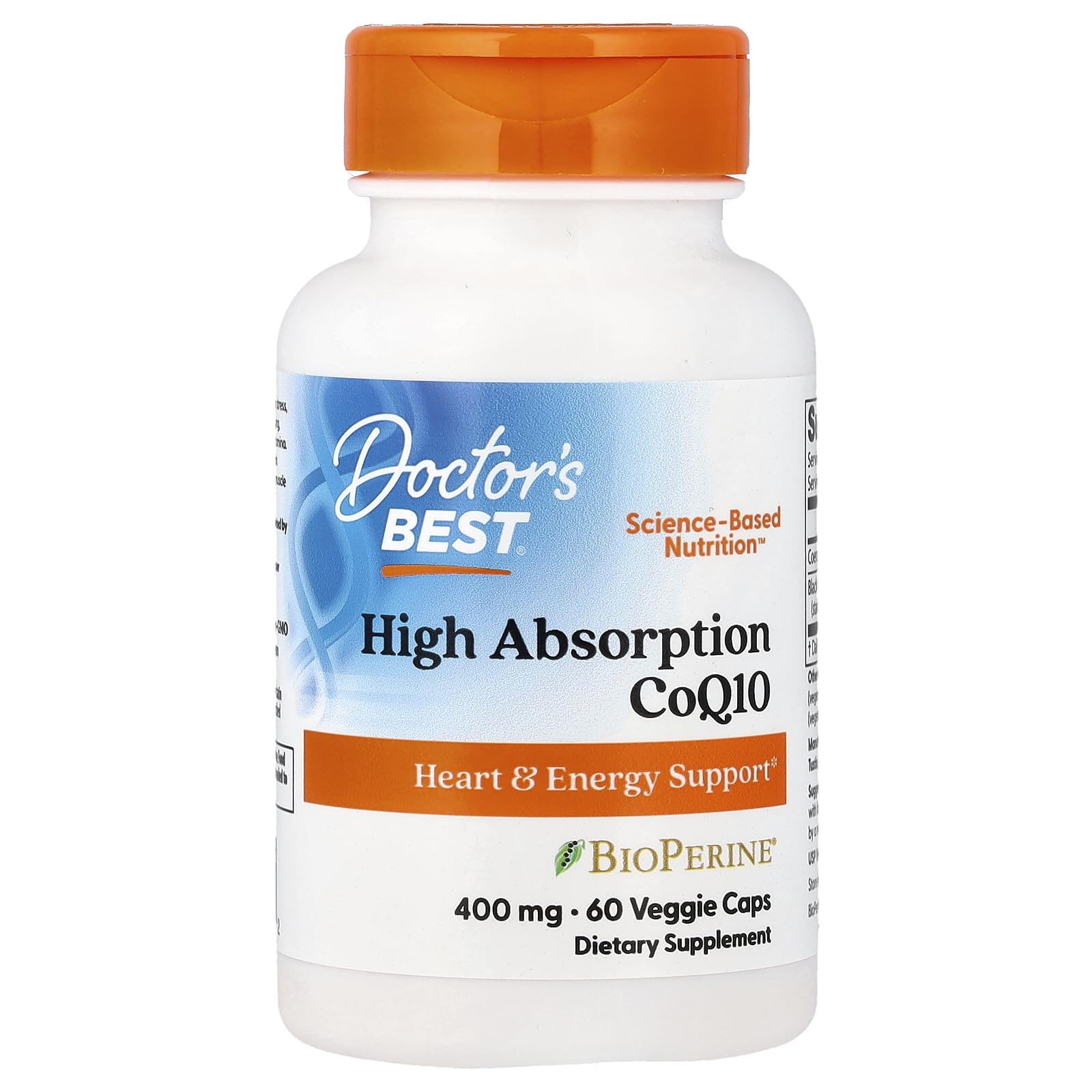 Doctor's Best High Absorption CoQ10 with BioPerine, 400 mg, 60 Veggie Caps