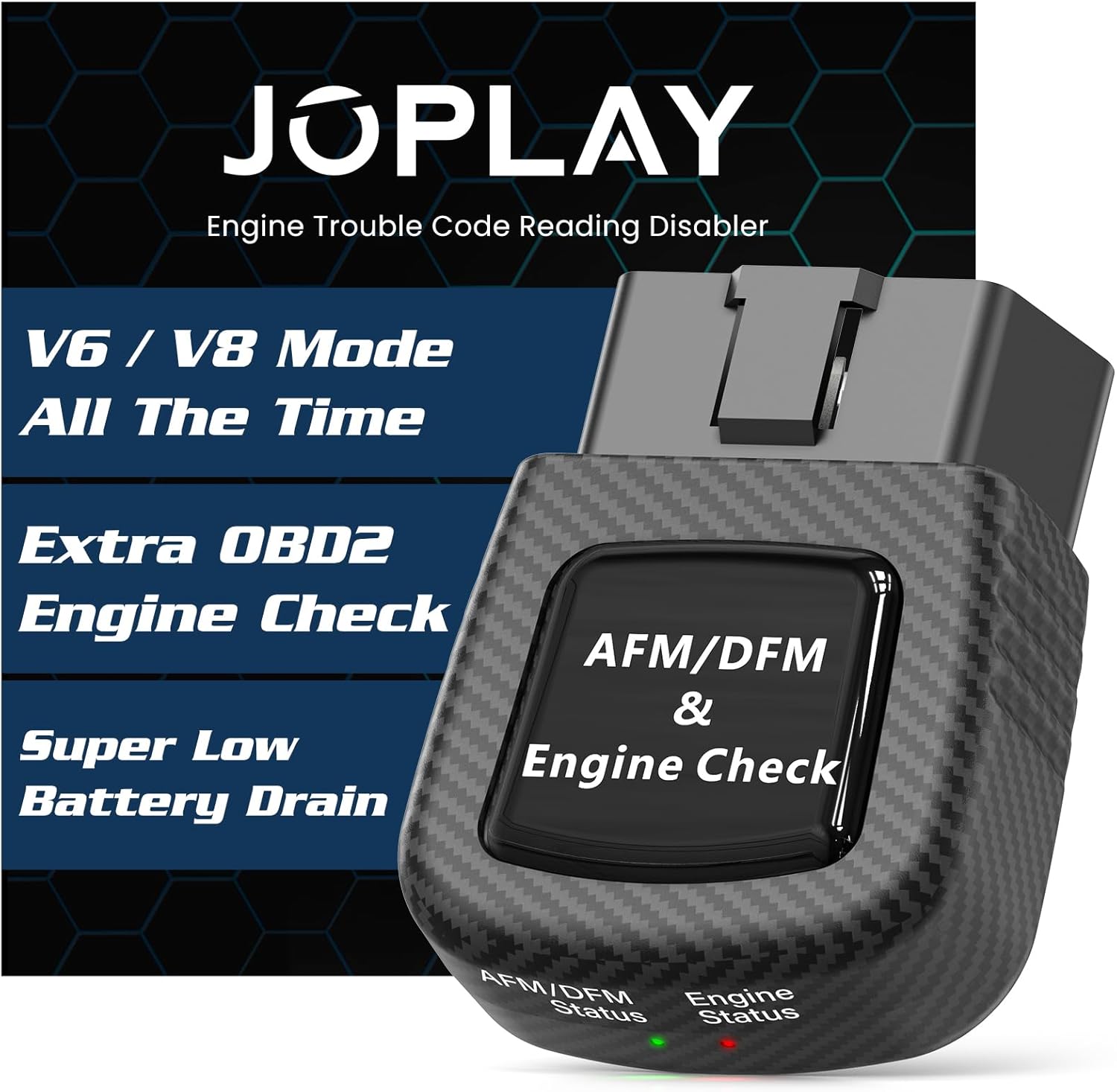 JOPLAY 2 in 1 AFM Disabler, Active Fuel Management and Additional OBD2 Engine Trouble Code Reading DFM Disabler Compatible with 5.3 Silverado(Chevy Sierra Cadillac Escalade Yukon) GM 4.3L, 5.3L, 6.0L