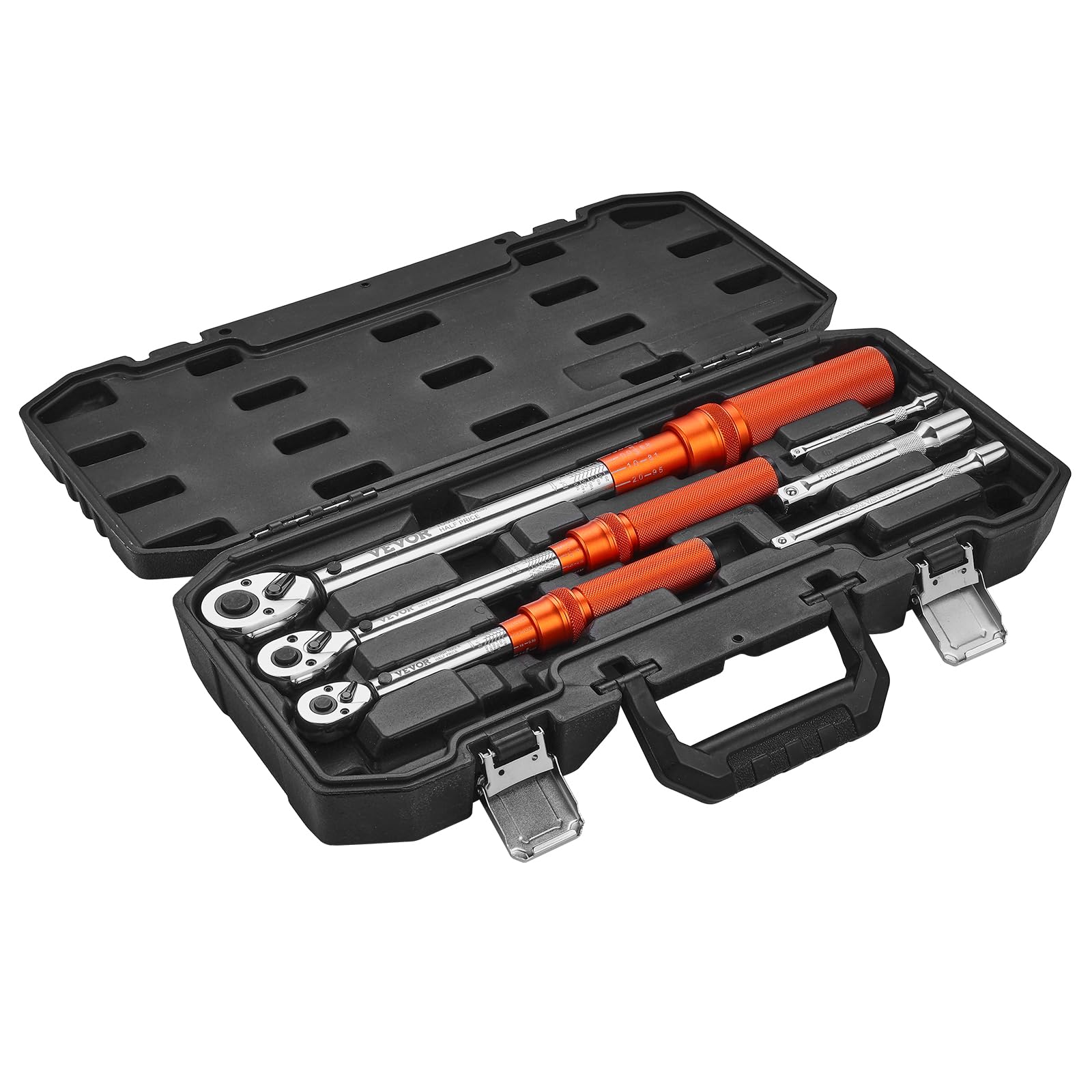 VEVOR Set Chiavi Dinamometriche Clic, 3 Pezzi, 10-170 lbf-ft 5-45 lbf-ft 20-240 lbf-in Chiave Dinamometrica a Scatto, Bidirezionali e Bilance a Doppia Portata, 72 Denti, per Riparazione Biciclette
