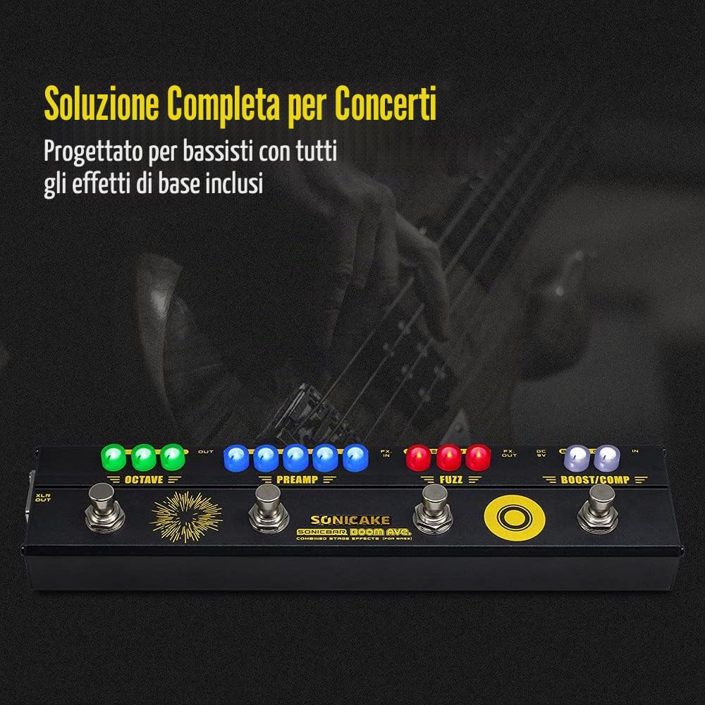 SONICAKE Bass Effetti Pedali Multieffetto Preamplificatore Compressore Boost Fuzz Octave Multi Effetti Pedale Boom Ave Con FX Loop