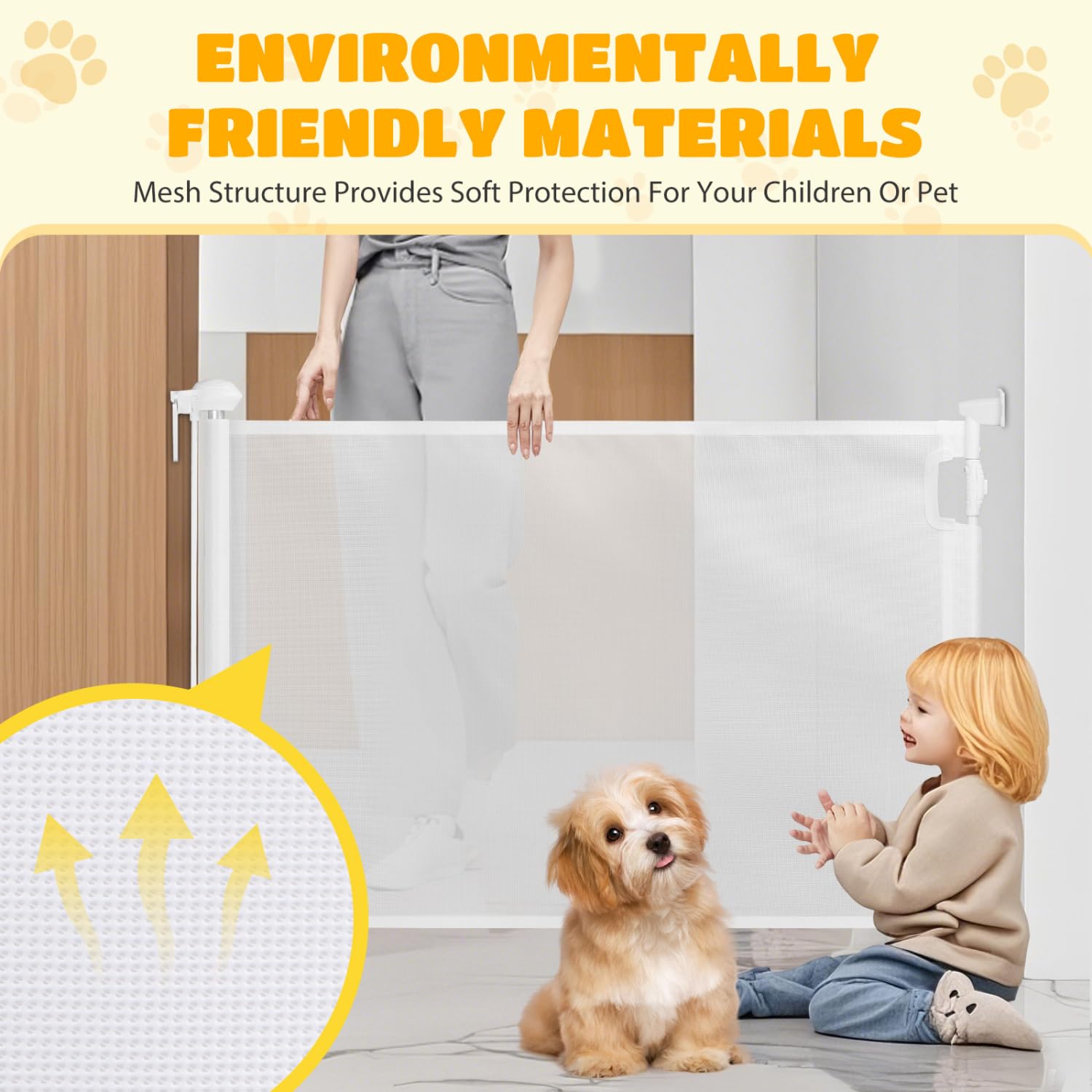 Nobleza - Puerta Seguridad Bebé Extensibles, Barrera Seguridad Nños y Perros 0-180cm, Apertura con Una Mano, Ideal para Escaleras, Puertas, Interior y Exterior, Blanco