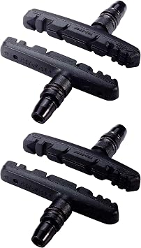 BBB Cycling Unisex's BBS-16 TriStop Bike Shoes, Compatible with V-Brake Systems, 2 Pairs 4 Pieces -Black, One Size