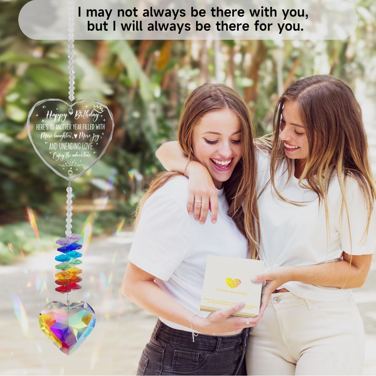 Happy Birthday Gifts for Women Her Best Friend - Crystal Suncatcher for BFF, Sister, Coworker, Mom, Teacher, Daughter, Classmate - Unique Best Gifts Birthday Present for Her Idea, for Window, Garden
