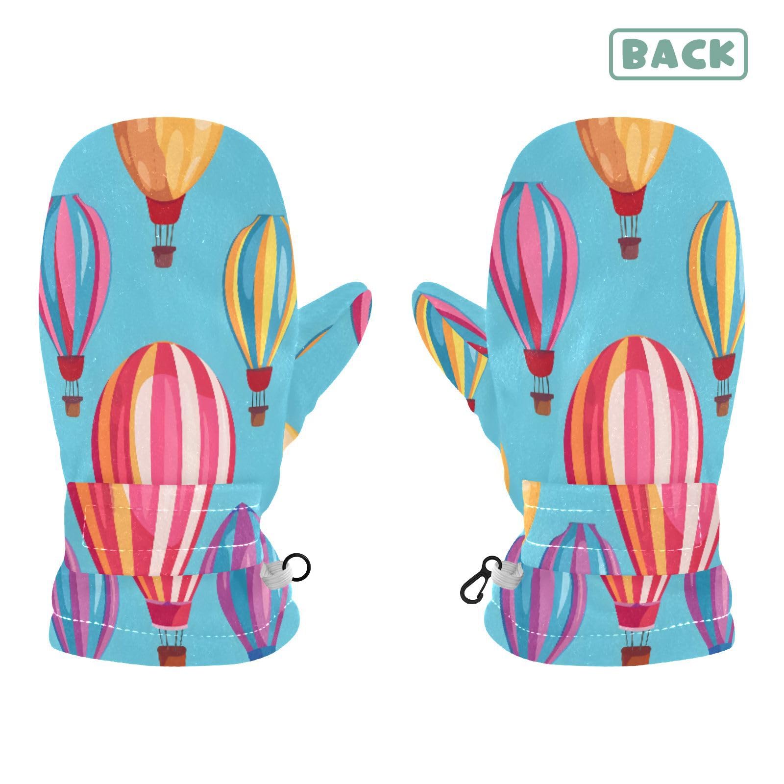 Kid's Winter Gloves Children Warm Gloves Hot Air Balloon for Boys Girl Age 4-6 Years