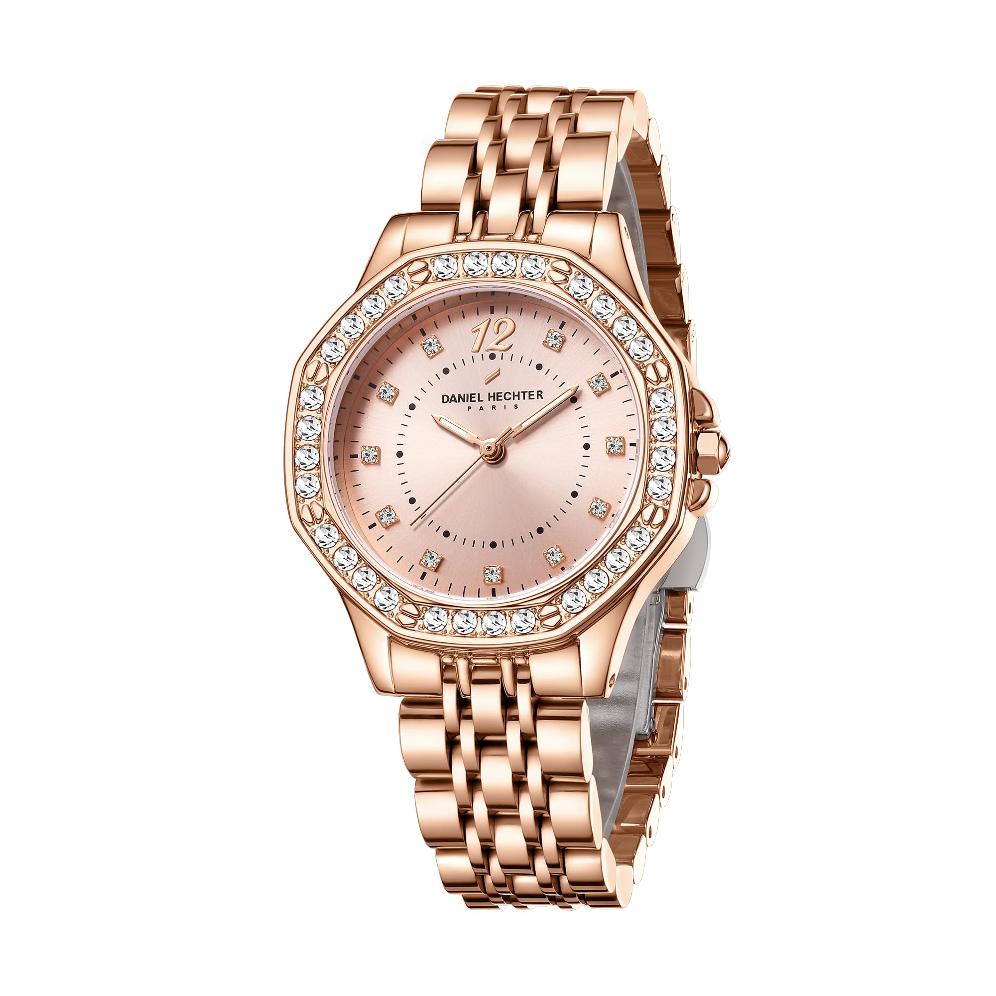 Paris Vendome Collection Analog Watch for Women with Crystal Studded Bezel, Crystal Accents and Stainless Steel Strap-image-16