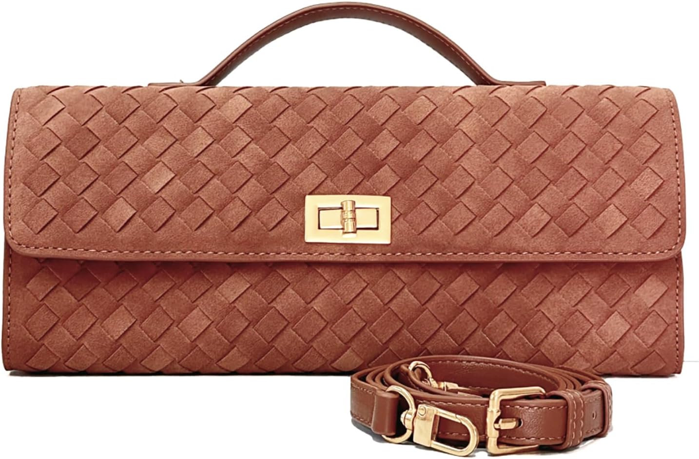 Stylish Woven Suede Handbag for Women - Trendy Evening Shoulder Bag & Casual Clutch Purse | Woven Suede