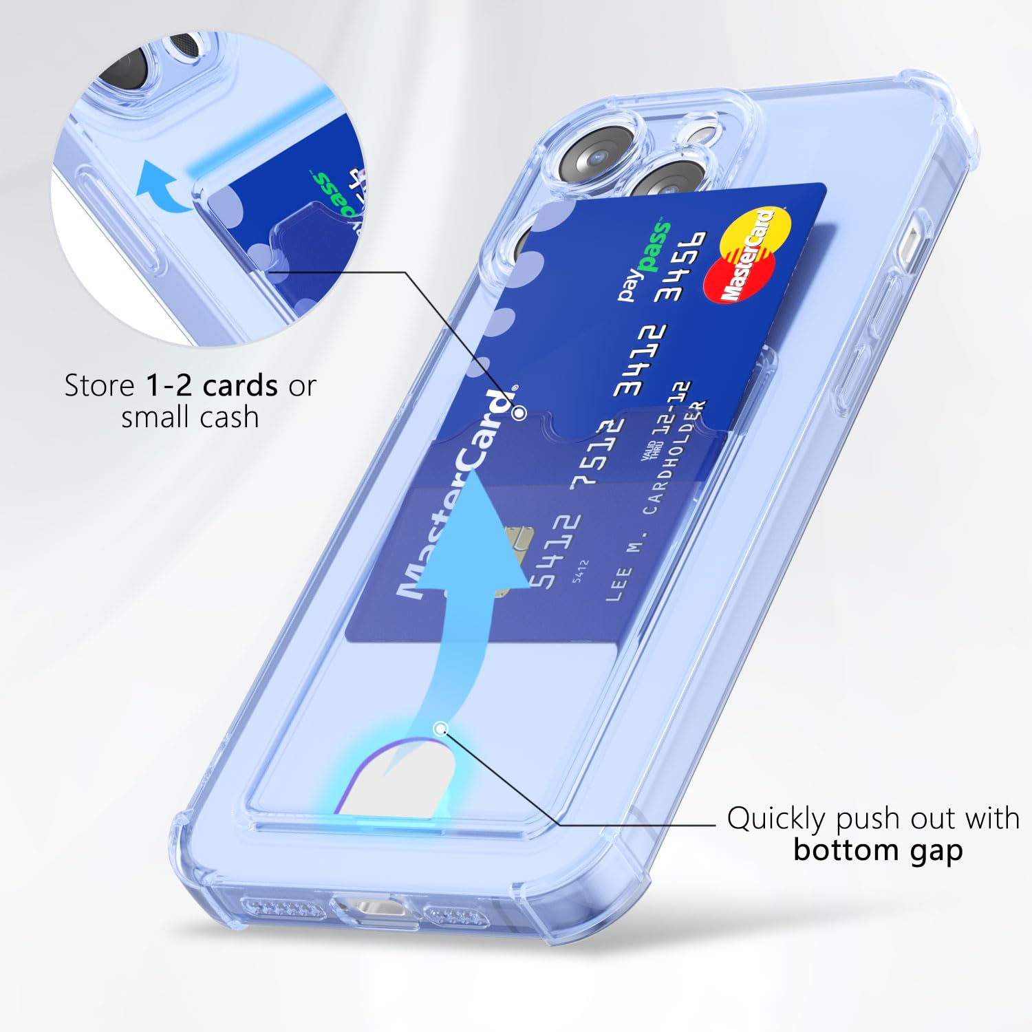 Svanove for iPhone 13 Pro Case Wallet Clear, Card Holder Case with Credit Card Slot - Image 3