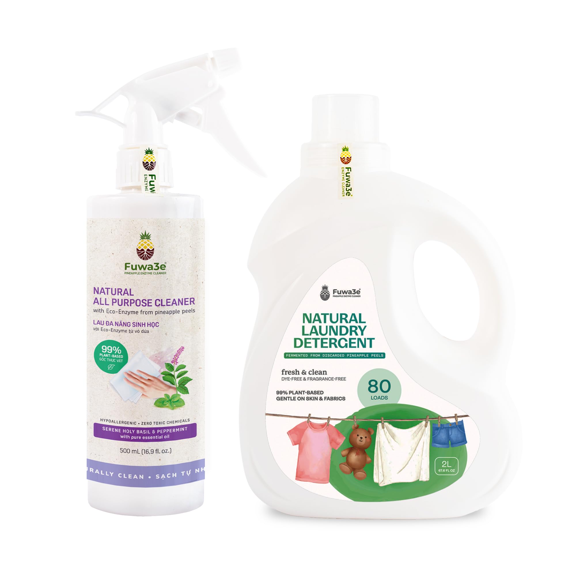 Fuwa3e Natural All Purpose Cleaner & Natural Laundry Detergent