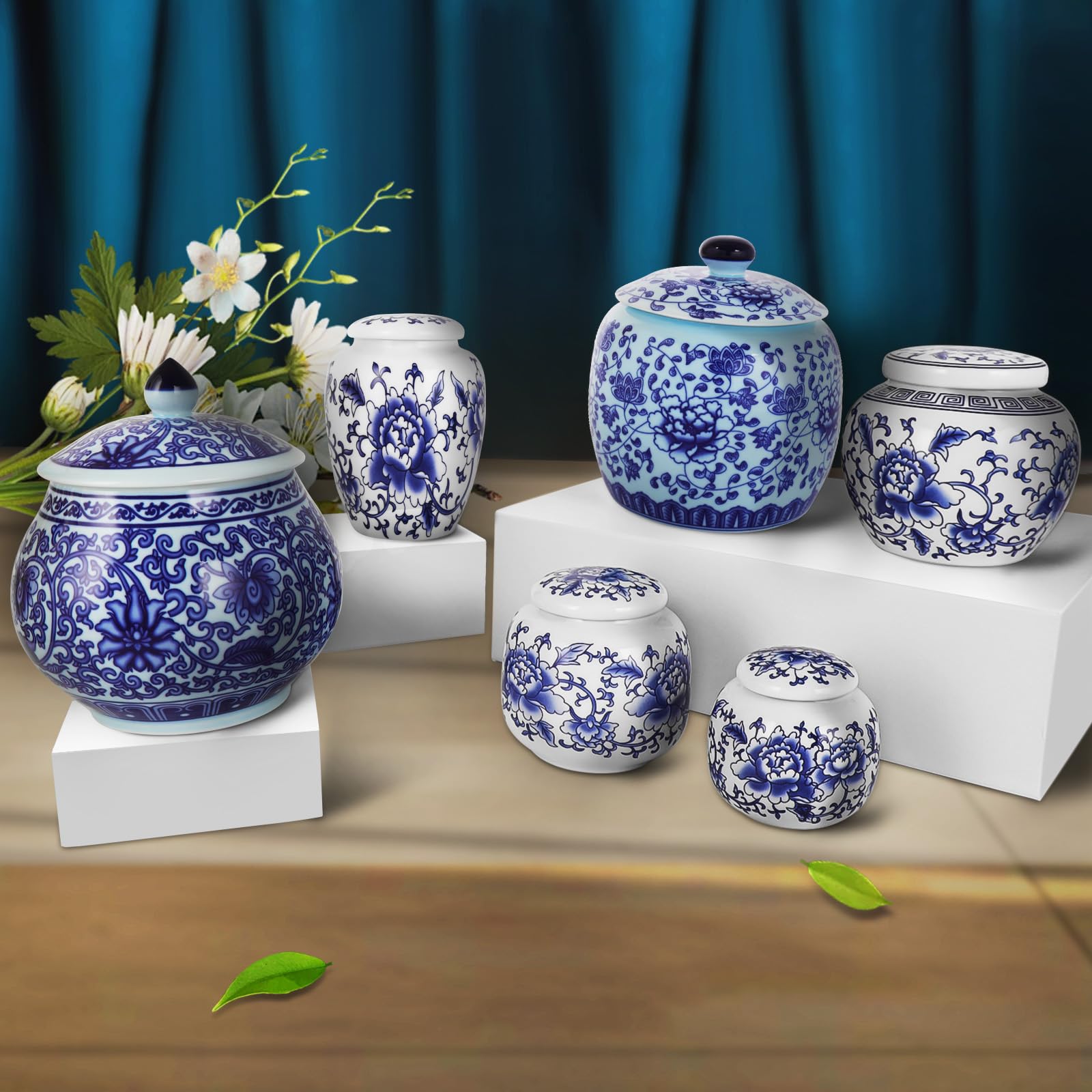 Amazon.co.jp: RMERVE 6個セット 小さな青と白の磁器の花瓶