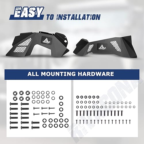 Miniatura 8 de Protectores de guardabarros interiores delanteros y traseros para Jeep Wrangler Sport Sahara Rubicon JK JKU (4 puertas/2 puertas) estilo atornillado