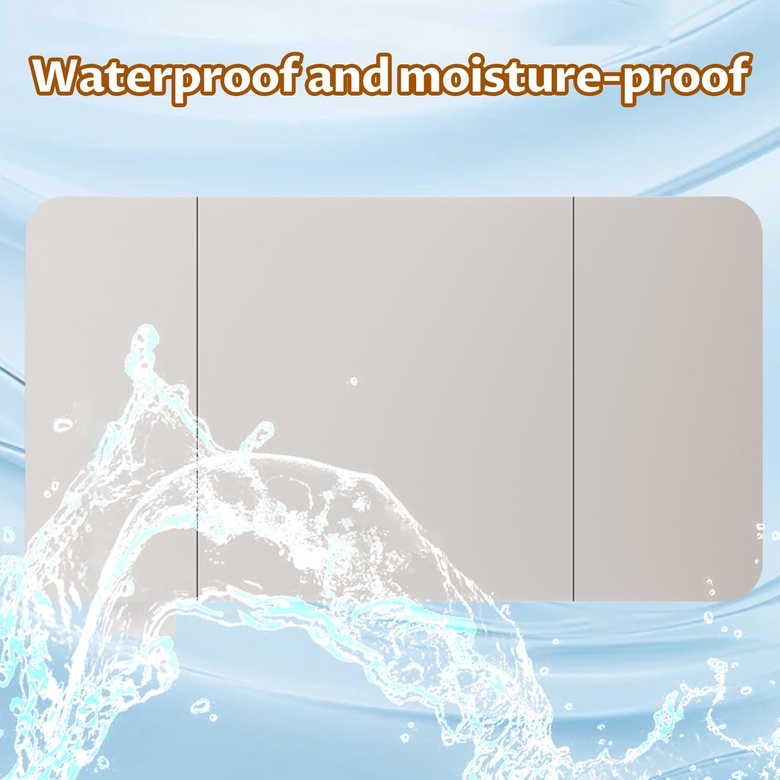 Armario con Espejo de baño,Mobile a Specchio per Bagno Armadietto da Parete,Divisorio portaoggetti, mensola, impermeabile, elegante(60cm/23.6in)