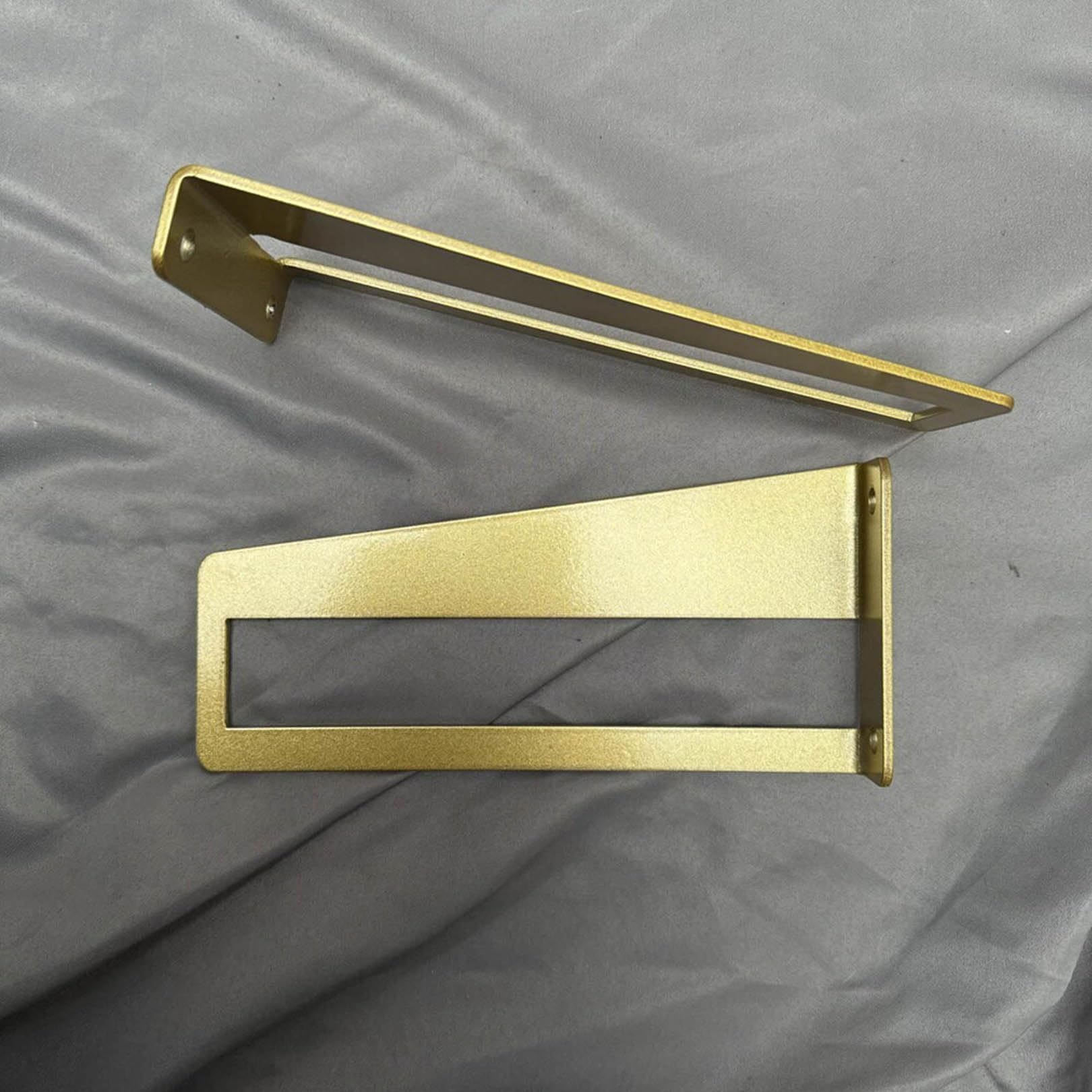 2 Piezas Soportes Flotantes para Estantes,Escuadras para Estanterias Metalicas,Soporte para Estanterías de Pared Pesados para Cocina Libros Estante,Con Tornillos (30.3cm,Dorado)