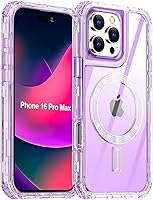 Vista 13 de AICase Funda para iPhone 16 Pro Max, transparente construida para MagSafe, 3 en 1, resistente protección contra caídas, a prueba de golpes, caídas