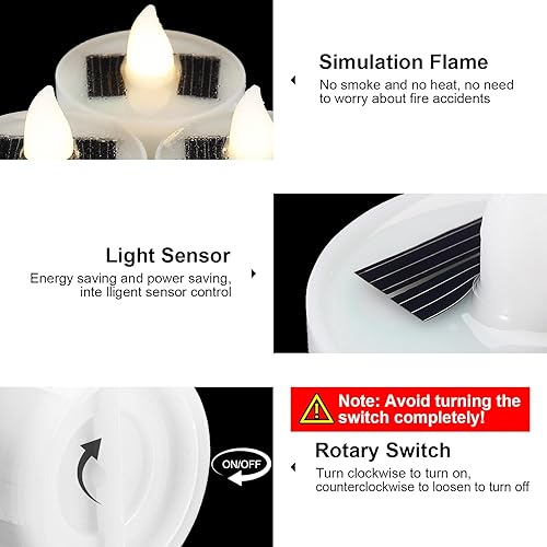 Miniatura 3 de 18 velas solares LED sin llama, velas solares parpadeantes impermeables para bodas, vacaciones, fiestas, decoración del hogar (1.5 x 1.4 pulgadas,