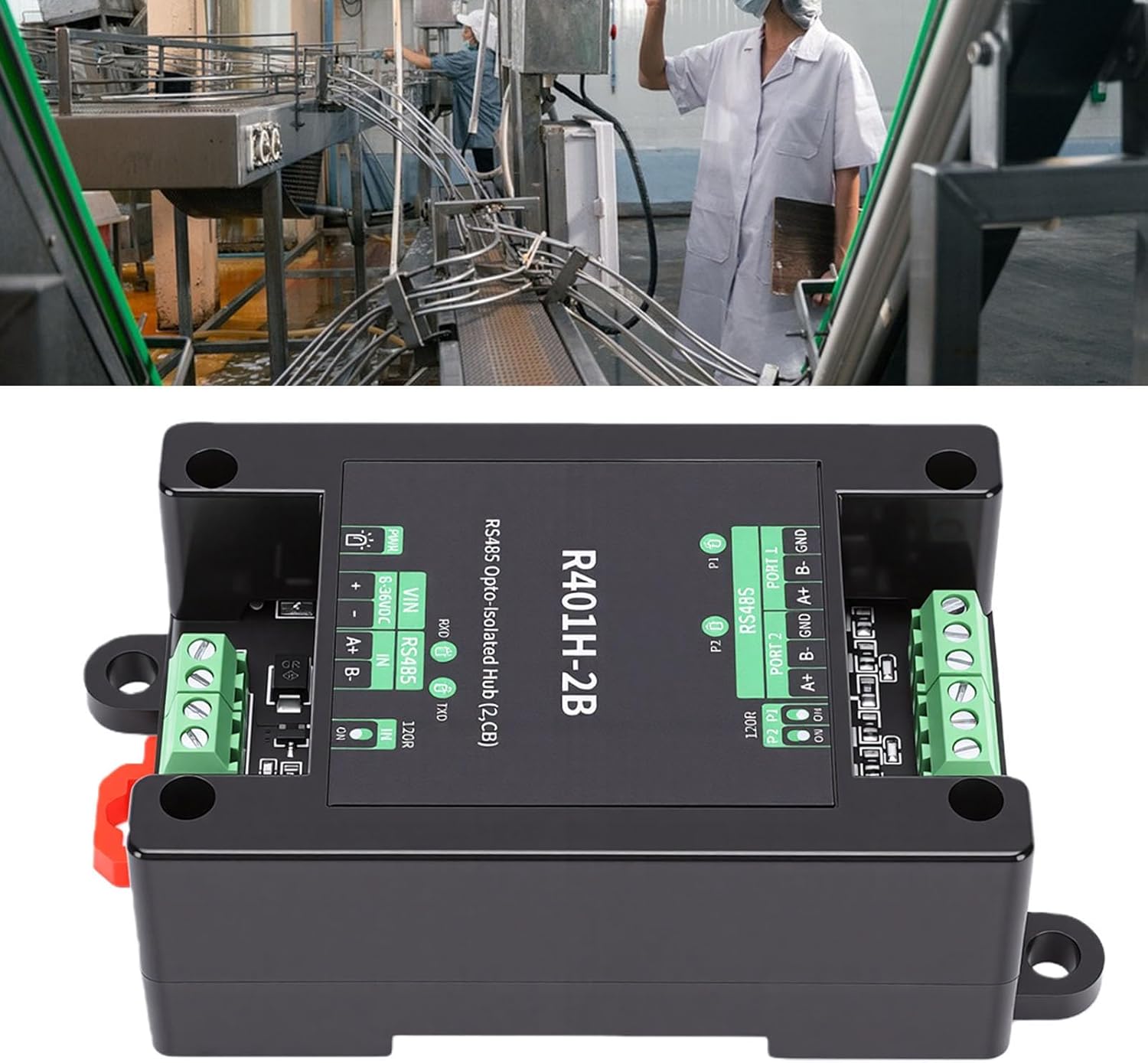 Dpofirs Half Duplex RS485 Hub with Optocoupler Isolation | 32 Nodes 1200m 1Mbps for Rail Mounting