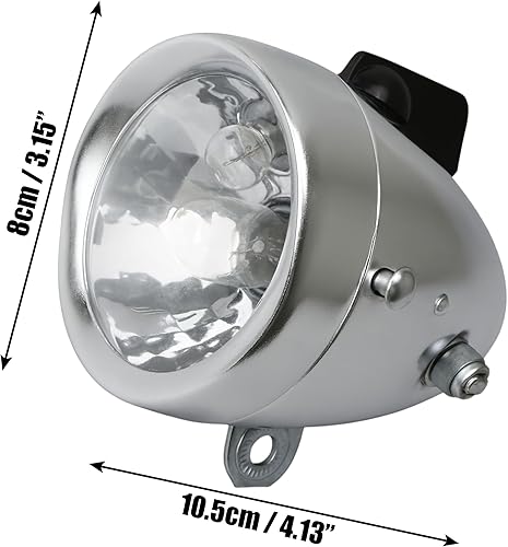 Miniatura 2 de Dynamo - Kit de luces para bicicleta motorizada vintage de fricción de 12 V 6 W, generador de faros delanteros y luces traseras, estilo retro, juego