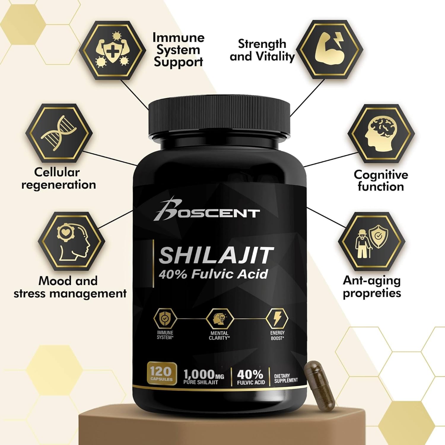 Shilajit Capsules 20,000mg – Pure Himalayan Shilajit for Men & Women – Organic Fulvic Acid Supplement with 85+ Trace Minerals – High Potency Natural Energy & Vitality Support – 120 Vegan Capsules - Image 7