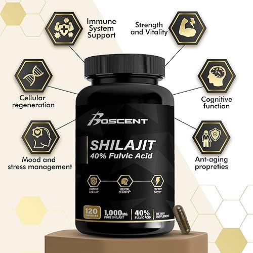 Miniatura 7 de Shilajit Cápsulas 20,000 mg  Shilajit puro del Himalaya para hombres y mujeres  Suplemento orgánico de ácido fúlvico con más de 85 minerales traza