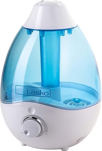 Lasko Humidificador ultrasónico de niebla fría de 0.74 galones, tiempo de roto de 60 horas en bajo, cubre 300 pies cuadrados, bandeja de aceite