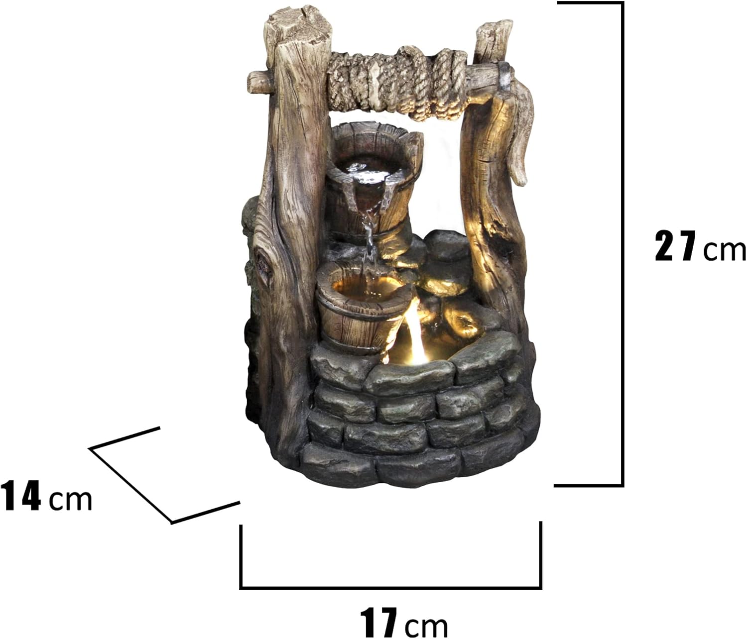 Hi-Line Gift Ltd Fountain-Well with 2 Buckets & LED, Multi