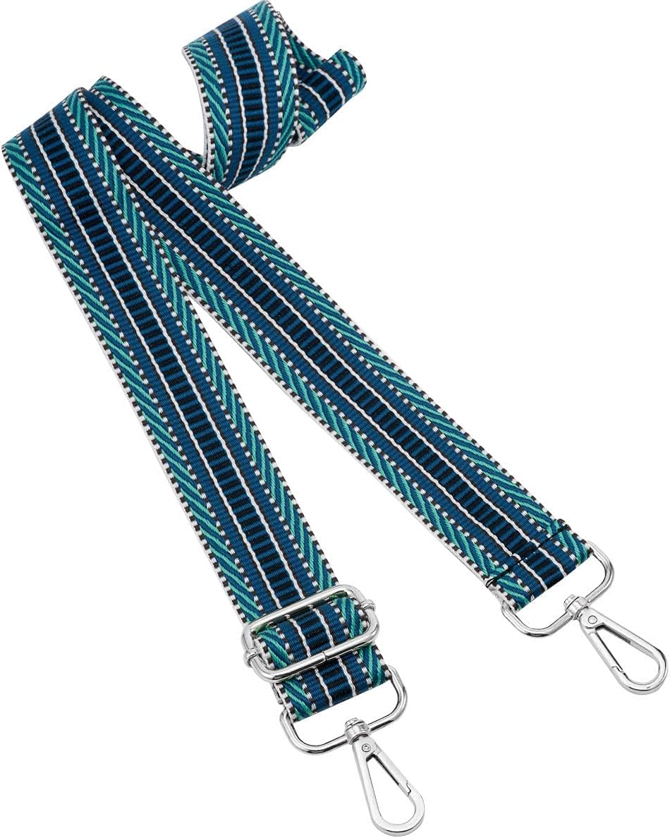 Silvery Buckles Wide Shoulder Strap Adjustable Replacement Belt Crossbody Canvas Bag Handbag - Image 2