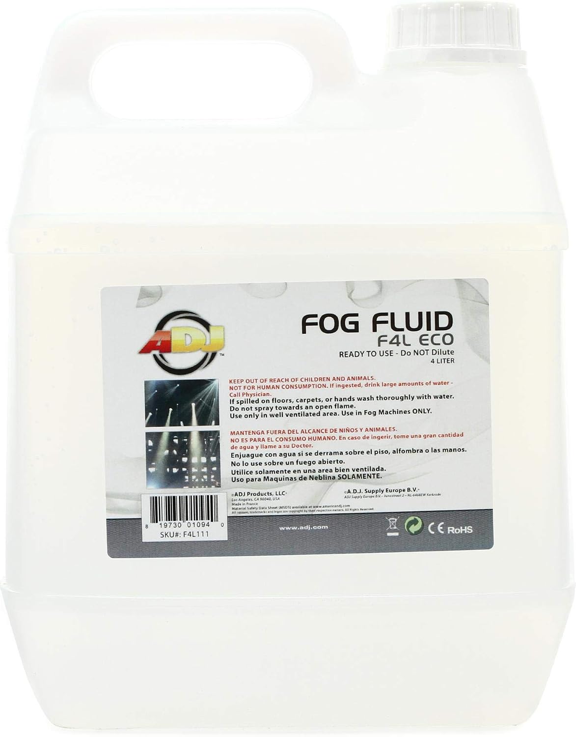 ADJ F4L ECO Fluido para máquina de humo 4 litros pack 5
