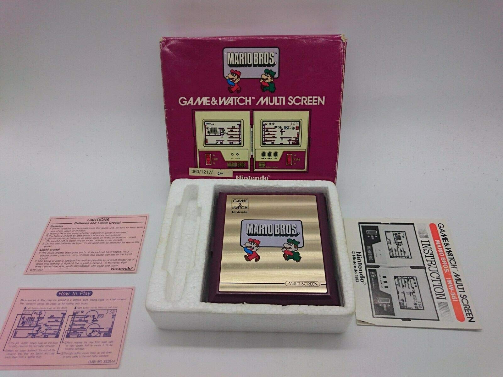 nintendo game and watch super mario bros. multi screen 1983 mw-56