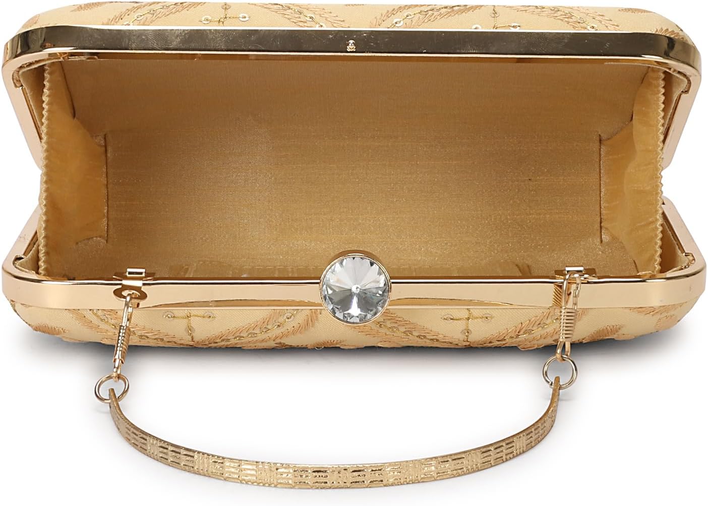 Hand Crafted Designer Box Clutch - Zari Embroidery For Women