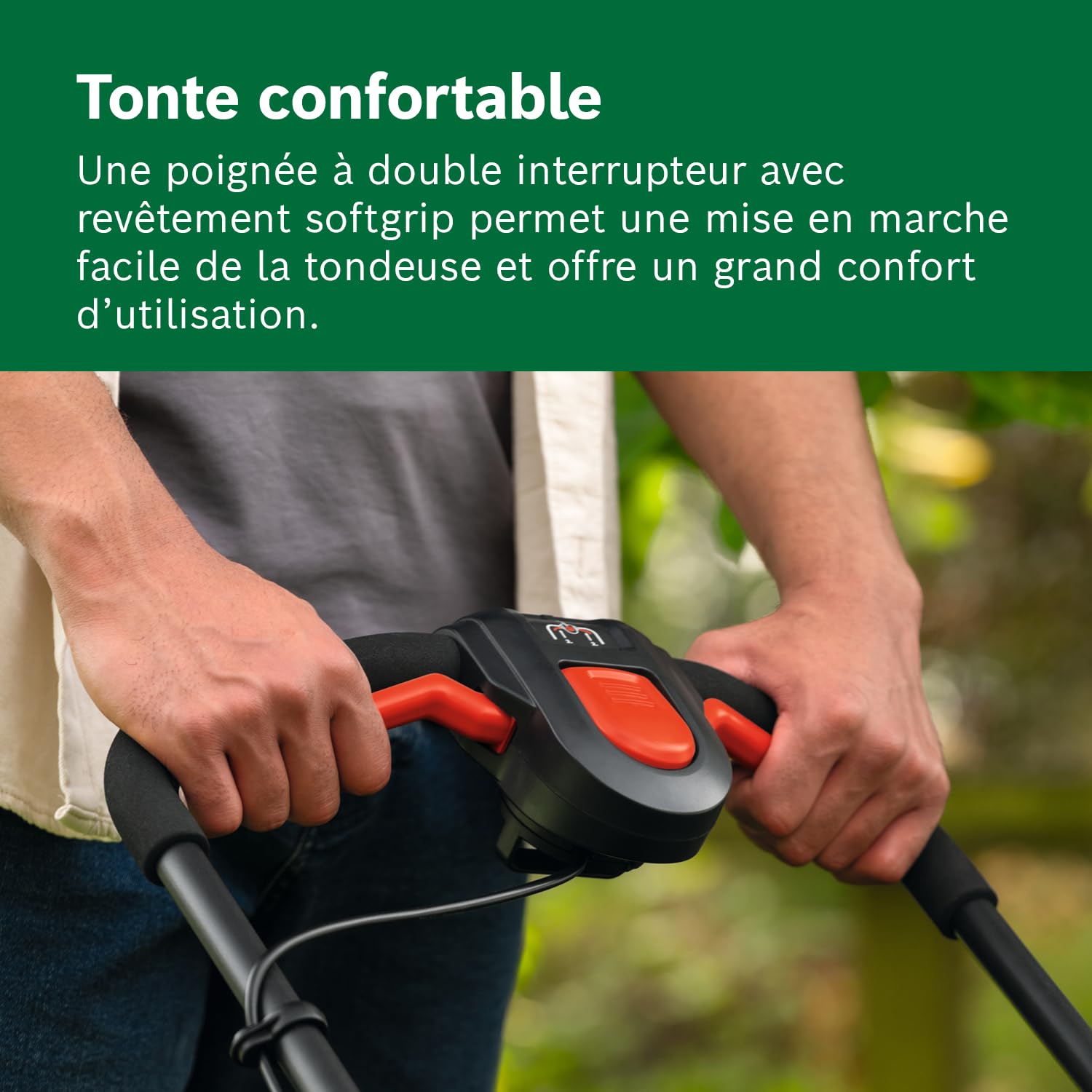 Bosch Tondeuse à Gazon sans-Fil ROTAK18V2-38 (Largeur de Coupe: 38 cm, Hauteur de Coupe: 30-75 mm, Sac de ramassage en Tissu de 40 l, Accessoire de Mulching, sans Batterie)