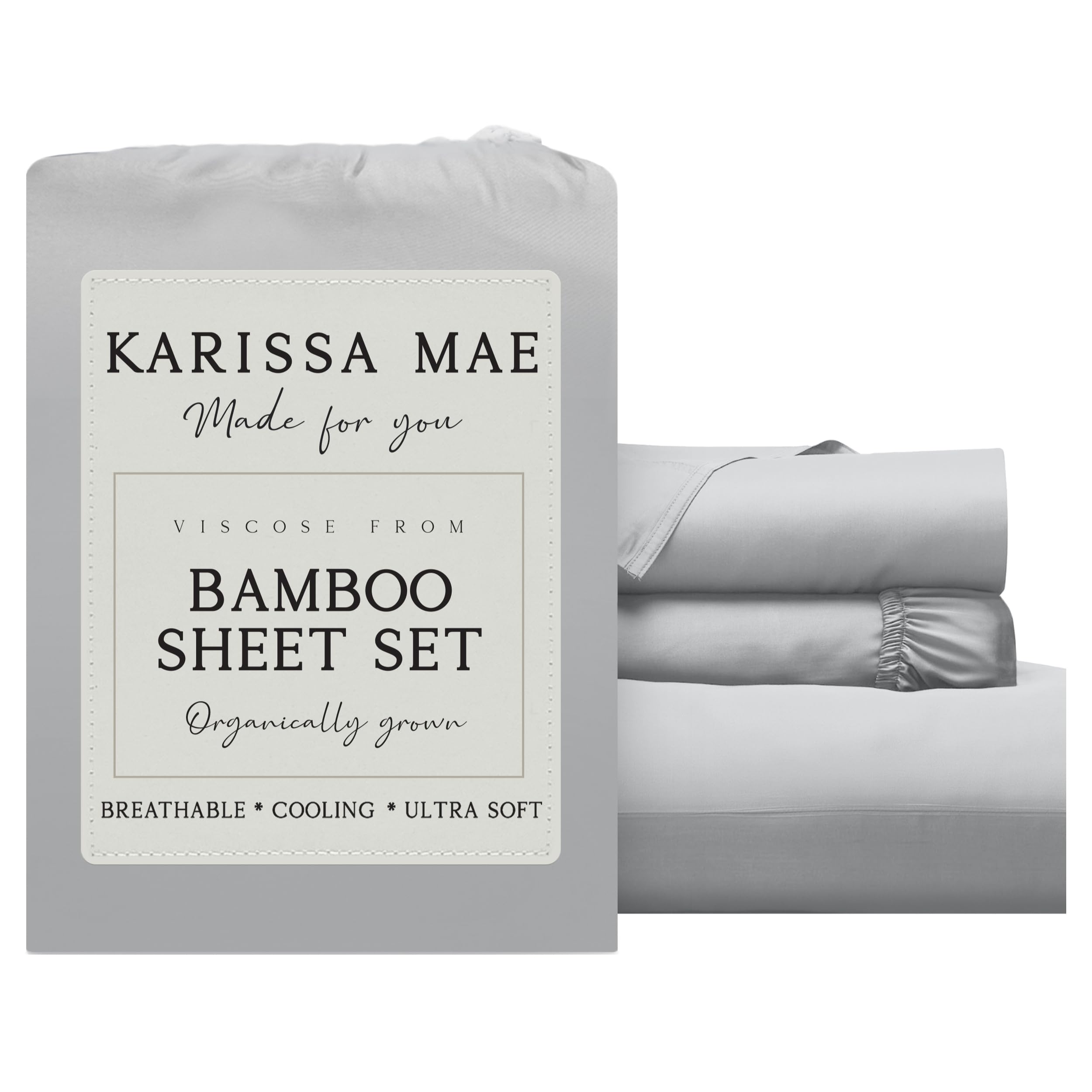 KARISSA MAE Luxury Bamboo Viscose Twin Size Sheet Set