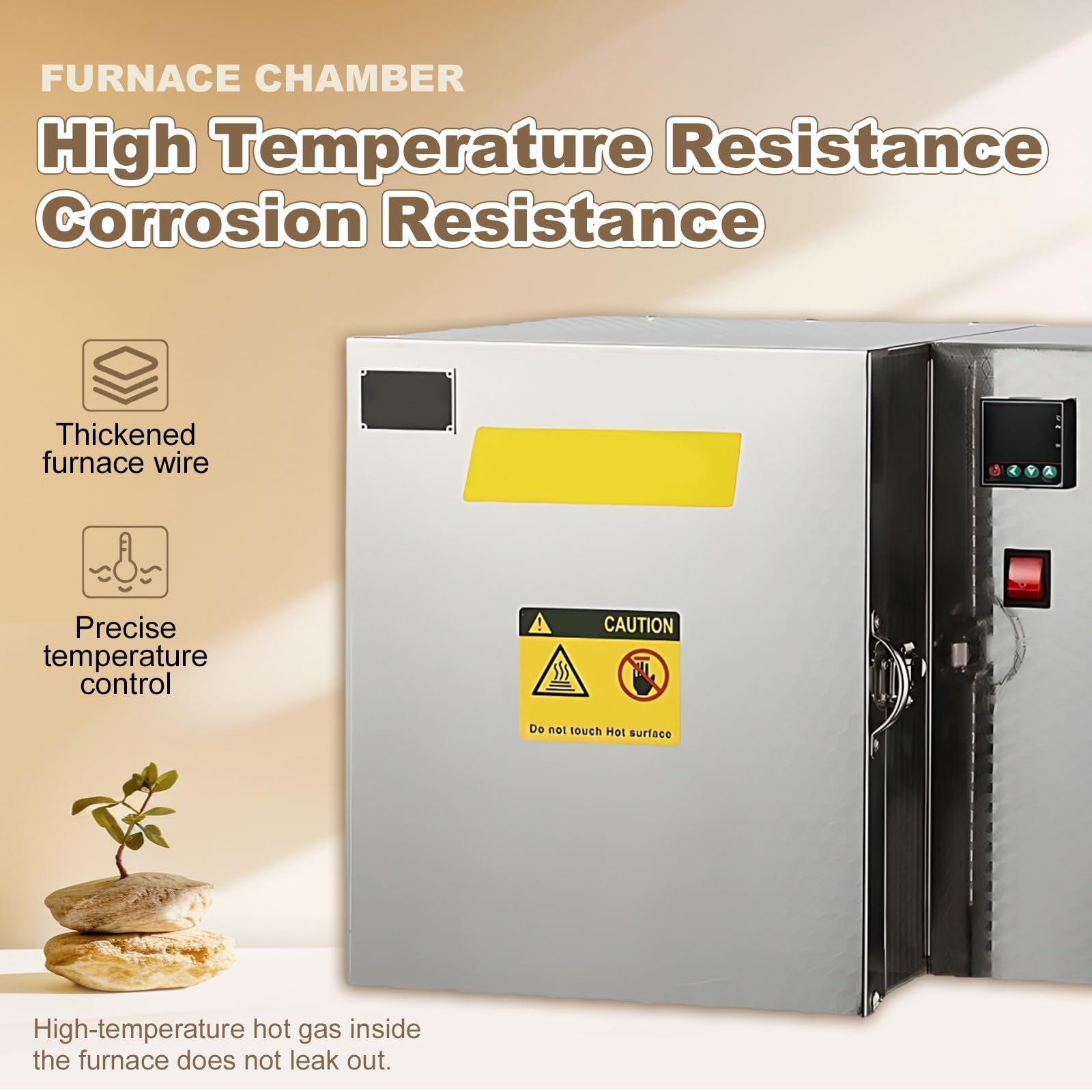 Horno Eléctrico 1500W con Pinza y Guantes, 800°C PID Alta Precisión para Fusing Vidrio, Esmaltado y Sinterización Arcilla, Diseño Compacto para Laboratorio